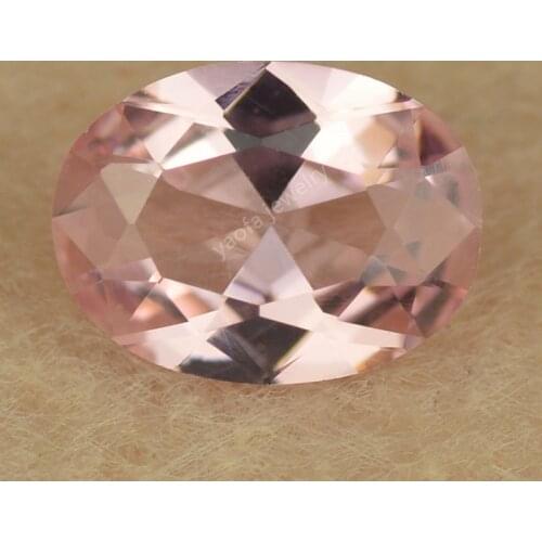 Fashion high quality Nano sital oval shape cut loose pink synthetic morganite stone gems for jewelry making