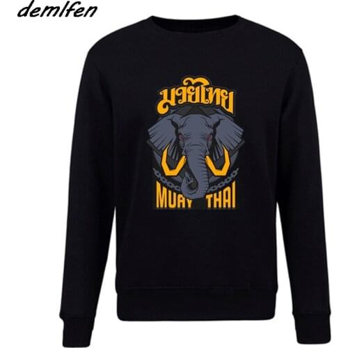 Muay Thai The Sacred Totem Elephant Thailand Boxinger Sweatshirt Youth Pullover Fleece Coat New Man Casual Hoodies