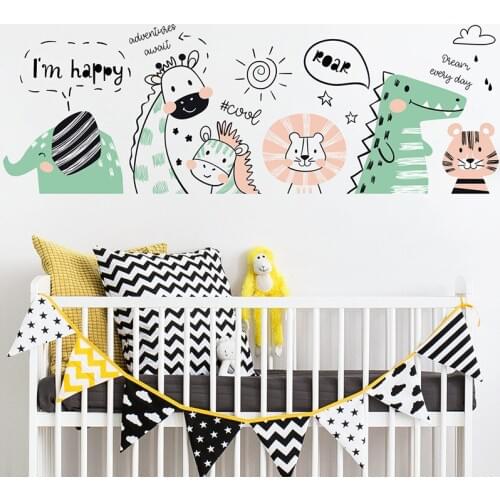 Cartoon Wall Stickers for Kids Rooms Bedroom Decor Vinyl Decals Art Poster Home Decoration Accessories for Living Room Wallpaper