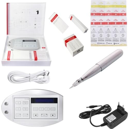 Tattoo Power Supply Machine Kit Set Cartridge Needles Intelligent Swiss Motor Permanent Makeup Eyebrow Lip Eyeliner Microblading