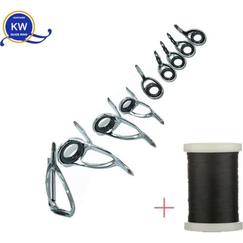 9pcs/Kit Baitcasting Rod SiC Ring stainless steel guide ring DIY rod guide ring accessory building component accessory