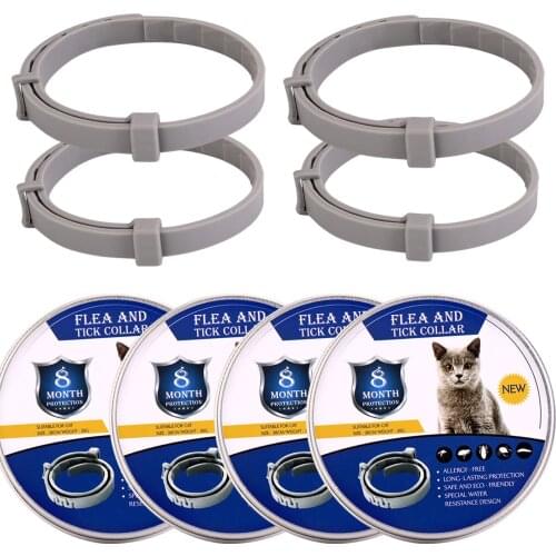Flea and Tick Collar for Dogs Adjustable 8-Month Protection Collar with Natural Essential Oils Durable Anti Tick Dog Supplies