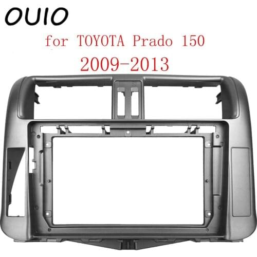 OUIO 9 inch car dashboard Double Din DVD frame decoration kit dashboard panel suitable for TOYOTA Prado 150 2009-2013 frame