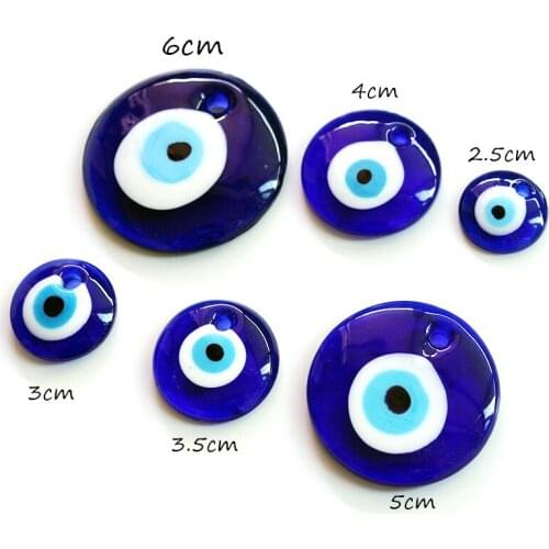 DIY Charms For Jewelry Making Glass Lucky Eye Blue Evil Turkish Eye Pendant For Keychain Necklace Jewelry Accessories