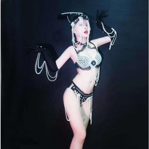 Rhinestone Jazz Dance Modern Dance Costume High Quality Dancing Dress Stage Dance Costume For Singer Nightclub Party Wear