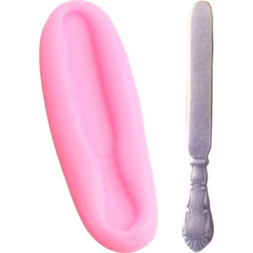 Table Knife Silicone Mold DIY Restaurant Utensils Cupcake Topper Fondant Cake Decorating Tools Candy Resin Clay Chocolate Moulds