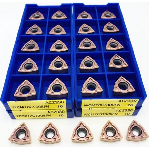 Turning insert WCMT06T308 FN ACZ330 milling CNC lathe parts tool WCMT 06T308 insert for U drilling lathe insert WCMT
