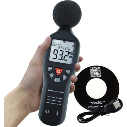 30dB-130dB High Accuracy Measuring Compact Professional Sound Level Meter with Data Record Function and Backlit Display