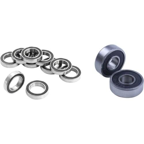 10Pcs 6802-2RS 15X24X5mm Metal Shielded Sealed Deep Groove Ball Bearings & 10Pcs 6000RS 10mmx26mmx8mm