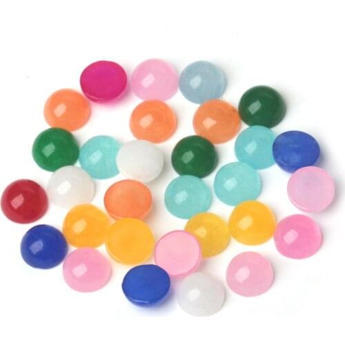 10pcs/lot Glass Round Crystal Natural Stone Cabochon Fit Base Earring Setting Flatback 4/6/8/10/mm for DIY Jewelry Making