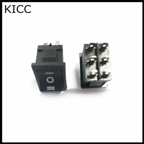 15*21MM Rocker Switch Black KCD1-106 KCD1-202 6Pin 3File Seesaw switch 6A250V 10A125V Power switch 5Pcs