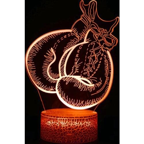 3D lights Boxing Fighting sports enthusiasts Cool boxing gloves Bedroom desktop home decoration USB Christmas gift night light