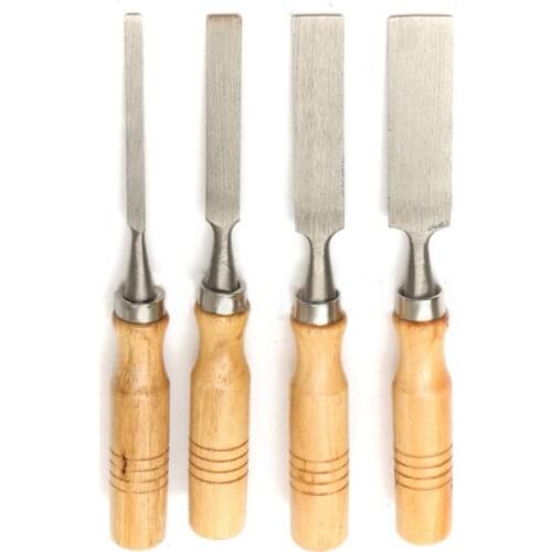 4pcs 8/12/16/20mm Woodworking Carving Hand Chisels Tool Set with Wooden Handle