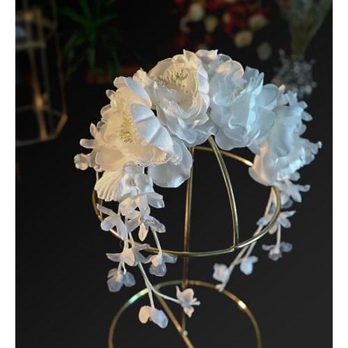 Yarn Silk Flower Headwear Beautiful Vintage bride headdress women girls hair wear Wedding hair Accessories