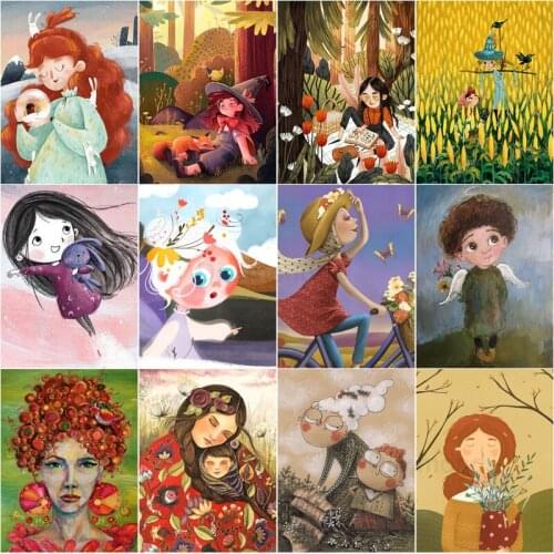 Cartoon Landscape Diamond Painting Kids Diy Gifts Embroidery Cross Stitch Kit Full Drill Fairy Tale World Pictures of Rhinestone