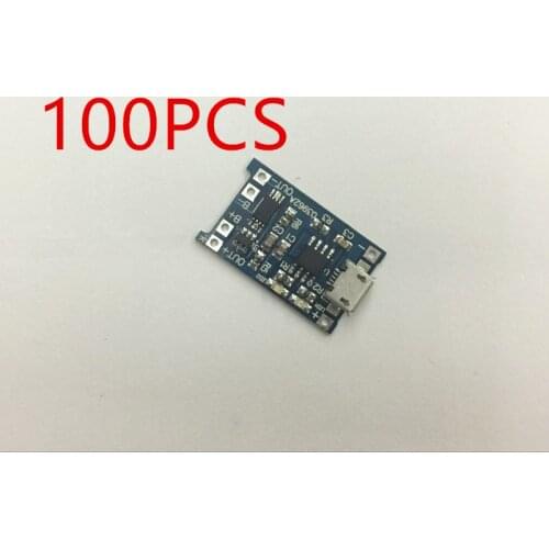 Free Shipping 100PCS Micro USB 5V 1A 18650 TP4056 Lithium Battery Charger Module Charging Board With Automatic Protection