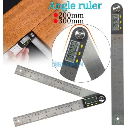 DHL 10pcs 200 300 Mm Stainless Steel Digital Angle Ruler Finder Meter Protractor Inclinometer Goniometer Angle Gauge Angle Ruler