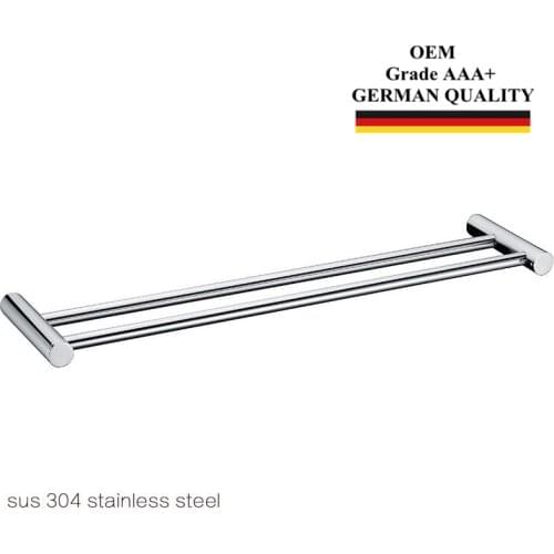 Double Towel Bars Polished SUS304 Stainless Steel Wall Mounted Holder Bathroom Accessories Towel Rack OEM Grade AAA+ Quality