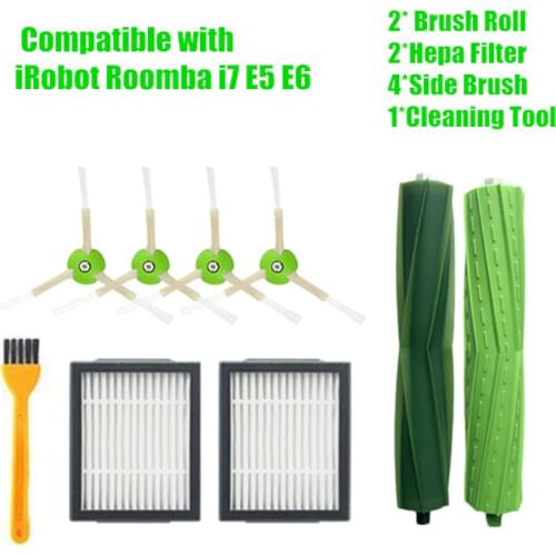 Hepa Filter Side Brush Brush Roll for iRobot Roomba i7 E5 E6 I Series Robot Vacuum Cleaner Replacement Spare Parts accessories