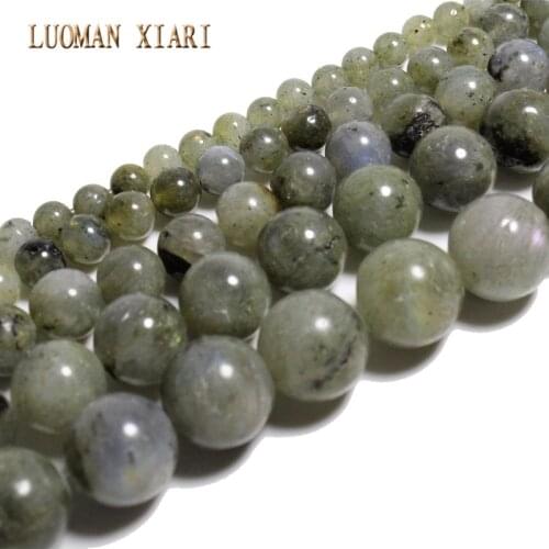 Fine AAA+ 100% Natural Labradorite Round Stone Beads For Jewelry Making DIY Material Moonstone 4/ 6/8/10/12 mm Strand 15