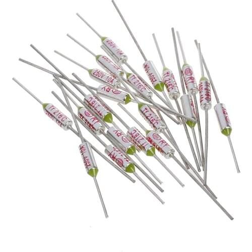 20 Pcs RY Series Metal TF 216 Celsius 250V 10A Cutoff Thermal Fuse