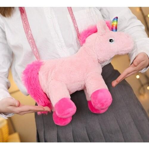 Stuffed Toy Unicorn Plush Toy Bag Adorable Plush Unicorn Stuffed Animal Unicorn Shoulder Bag Plush Toys For Girl