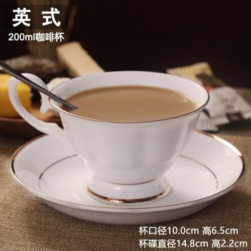 Ceramic Coffee Cup Set Bone Porcelain European White And Gold Tea Set Plain White Tea Cups Reusable Coffee Cup Retro Cup HH50BD