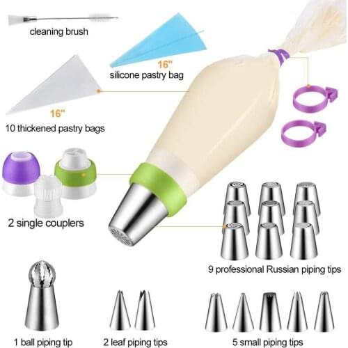 Russian Piping Tips Set Piping Nozzles Premium Cake Cupcake Decorating Tips Kit With Storage Box Kitchen Accessories Baking Tool