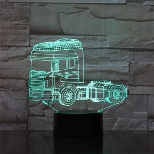 Truck 3D Table Lamps For Living Room Stereo Vision Touch Remote Control Nightlight Acrylic USB 3D Small Table Lamp 1840
