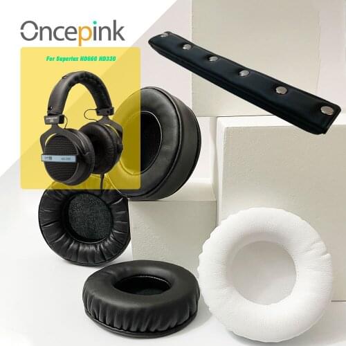 Oncepink Replacement EarPads Headband For Superlux HD660 HD330 Headphone Ear Cushion Repair Earphones Accessories