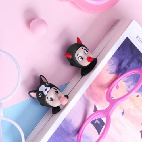 Original 3D stereo bookmark creative animal headgear baby face cute elk kawaii bookmark personalized creative gift stationery