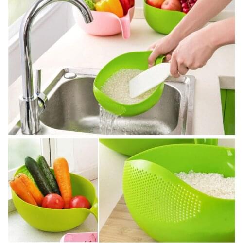 Food Grade Plastic Rice Beans Peas Washing Filter Strainer Basket Sieve Drainer Cleaning Gadget Kitchen Accessories