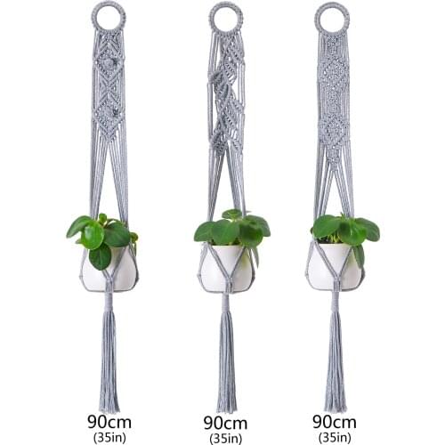 Hanging Baskets Flowerpot Plant Holder Pot Handmade Macrame Plant Hanger Hanging Flower Basket Rope Set Craft Vintage Decor