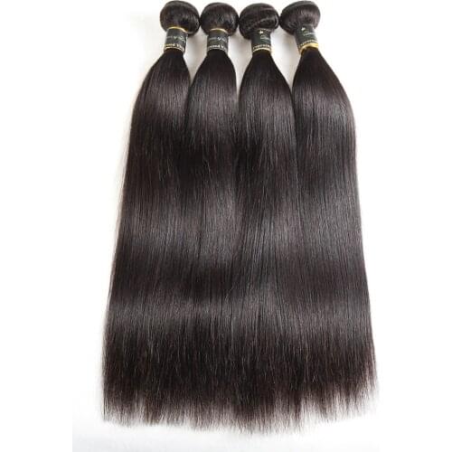Straight Human Hair Bundles Peruvian Hair Bundles Extensions Human Hair Weave Silky Straight Hair 1/3/4 pieces Natural Color
