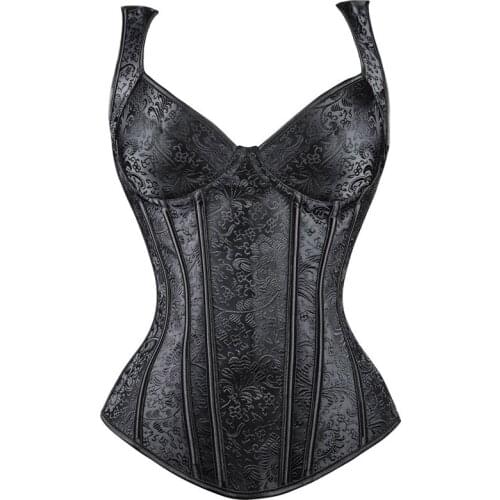 Sexy Lingerie Underwear with Shoulder Straps for Body Shaping with Tummy Tuck Court Printed Corset