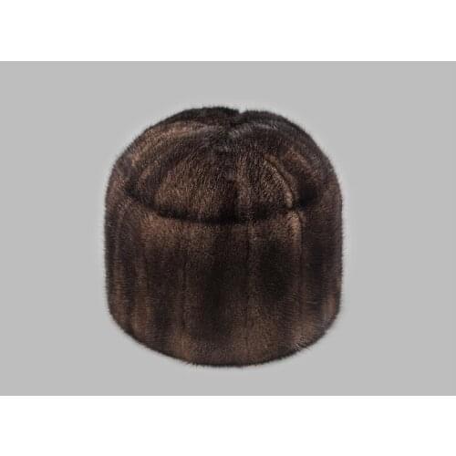 Free Shipping New Genuine Mink Fur hat Real fur cap Mens Mink fur hat Winter 2 colors Wholesale Retail OEM