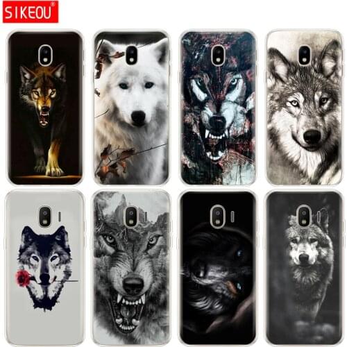 Silicone cover phone case for Samsung Galaxy J3 J5 J7 2017 J330 J530 J730 PRO j2 2018 Dark Night Wolf