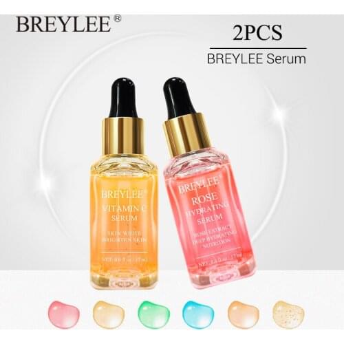 BREYLEE Vitamin C Serum 2pcs Whitening Brighten Lifting Firming Fade Dark Spots Moisturizing Anti-Aging Wrinkle Face Skin Care