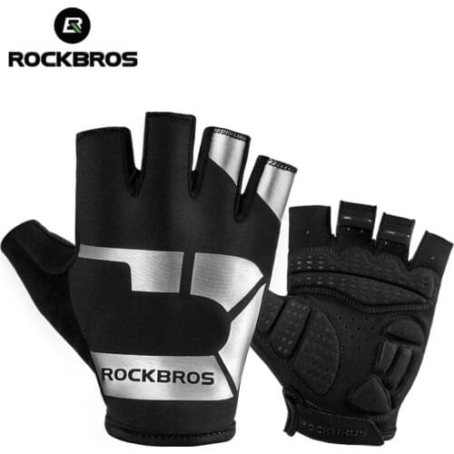 ROCKBROS Cycling Gloves Half Finger Shockproof Wear Resistant Breathable MTB Road Bicycle Gloves Men Women Sports Bike Equipment
