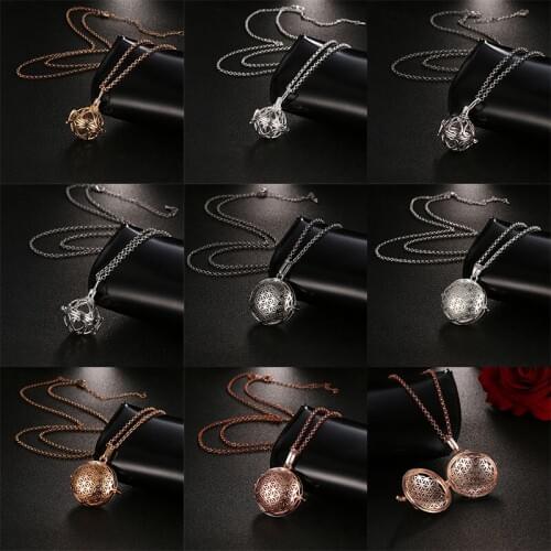Mexico Chime Music Ball Caller Vintage Locket Pendant Aromatherapy Essential Oil Heart-Shaped Necklace Pregnant Fashion Jewelry