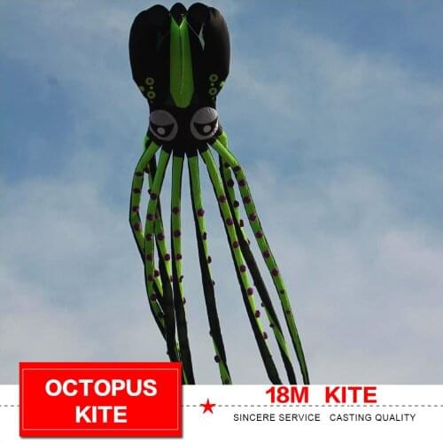 New arrival 18 meters octopus kite Squid kite5 soft inflatable kite for audlts large big outdoor fun toys animal kites