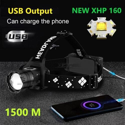 XHP160 IR Sensor Led Headlamp 18650 Rechargeable XHP90.2 Head flashlight Most Powerful Head lamp Usb waterproof camping lantern