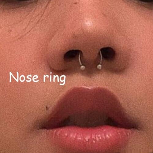 Y2k Accessories Stainless Steel Geometric Nose Rings for Women Punk Hip Hop Egirl Style Body Piercing 2000s Aesthetics Friends
