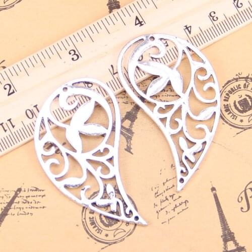 15pcs Charms hollow leaf 56x31mm Antique Pendants,Vintage Tibetan Silver Jewelry,DIY for bracelet necklace