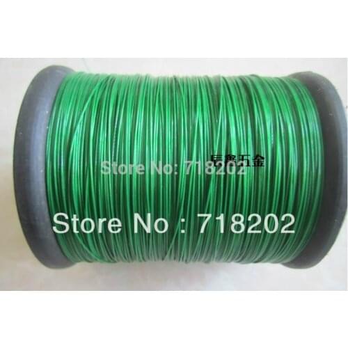 200 m per lot Stainless steel 304 wire rope 1*7 0.8 mm diameter( nylon/pvc coated)--green color