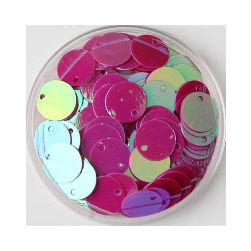 2000pcs 10mm Round Sequins PVC Flat Paillette Side Hole Sewing,Wedding Craft,Women Kids DIY Garment Accessory Rose Red AB