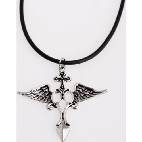 2021 Angel Sword Necklace Mens Womens Korean Hip Hop Cross Pendant European and American Street Wings Student Jewelry Gift