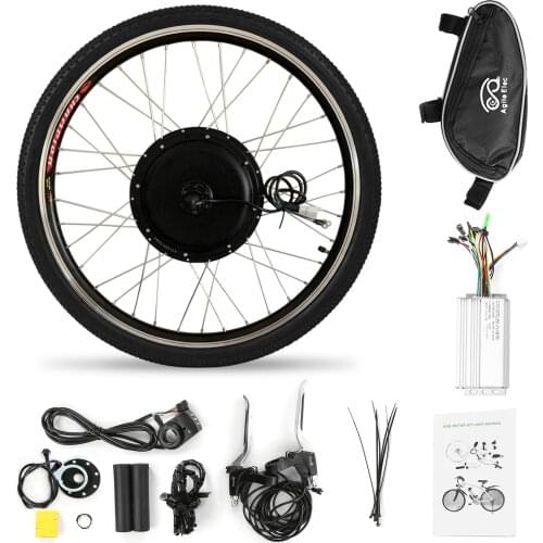 28x1.5'' Electric Bike Conversion Kit Front Wheel Hub Motor Kit Brushless Controller PAS Sensor Bike Brake Shifter Kit