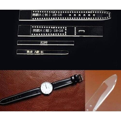 4 Pieces Watch Strap Band Acrylic Leather Craft Template Pattern for DIY