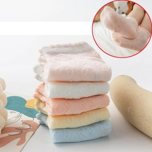 5 Pairs/Pack Kids Socks Summer Mesh Breathable Short Sox Super Soft Boys Girls Ankle Socks Free Shipping